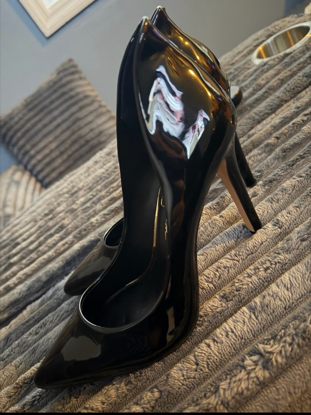 Jessica Simpson Black Patent Pointed-Toe Stiletto Pumps
